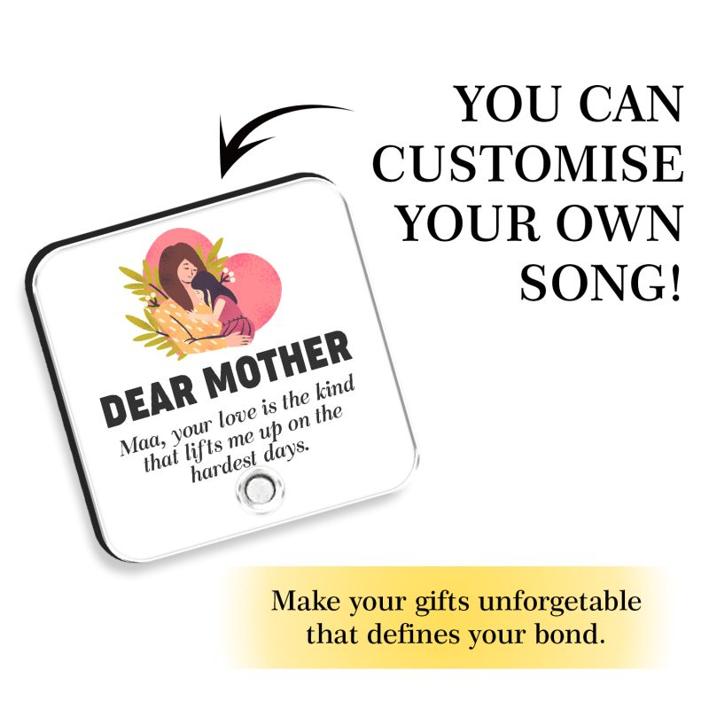Personalized Dear Mother Musical Fridge Magnet with Rechargeable Speaker for Mom